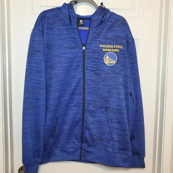 NBA Golden State Warriors Zip-up Hoodie Jacket Sz XL Blue - Picture 1 of 12